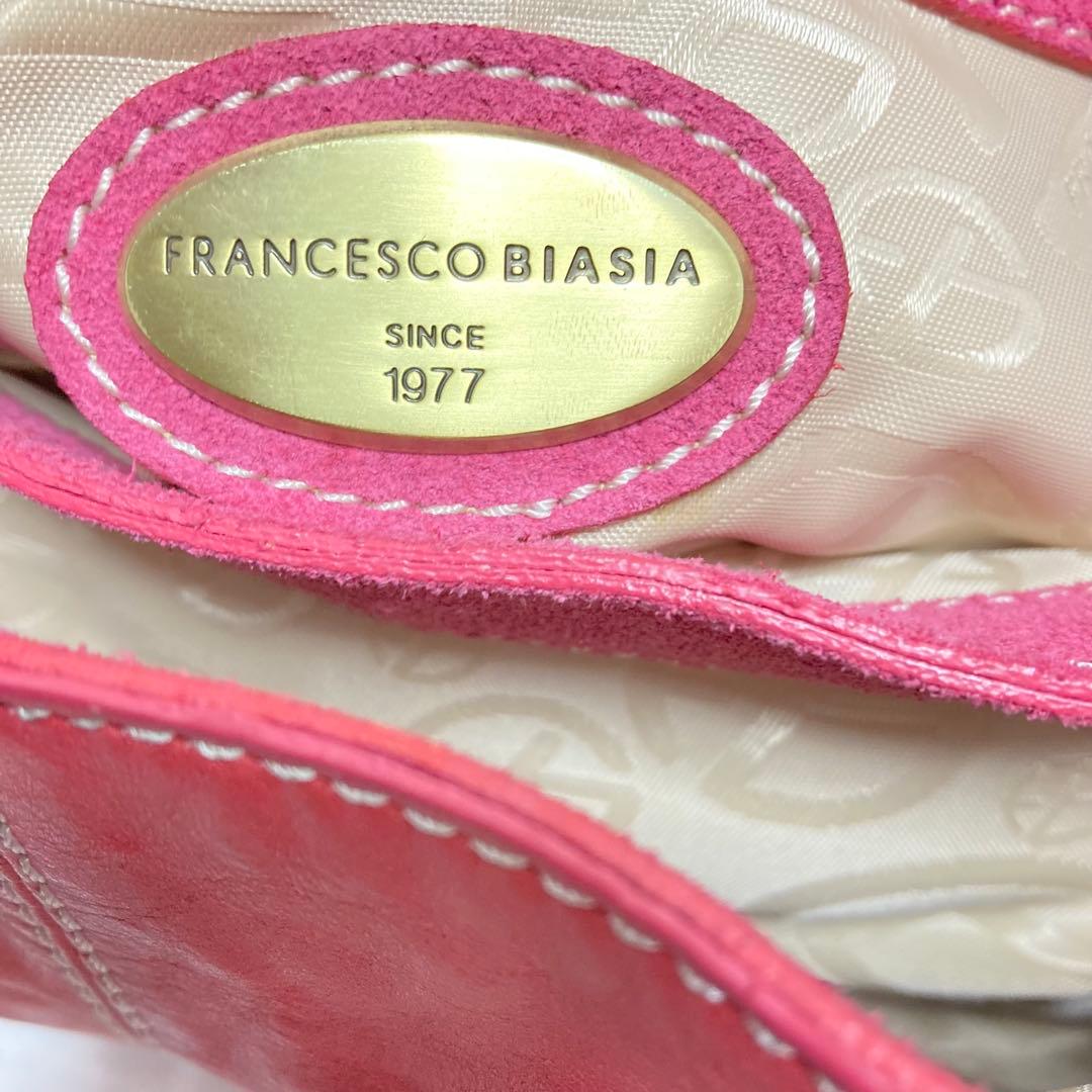 FRANCESCO BIASIA Used in Japan Braided Leather Y2K Tote Bag Salmon