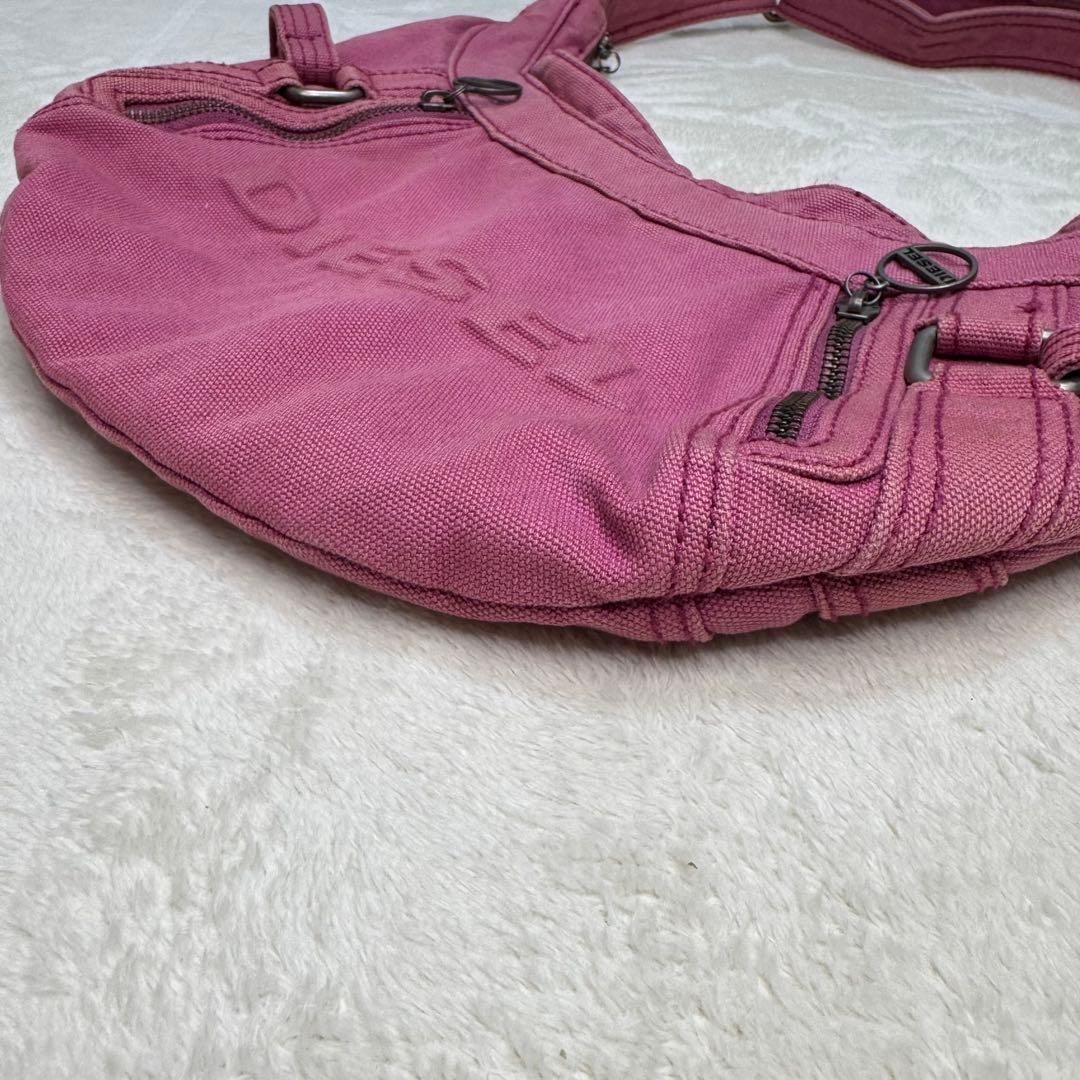 DIESEL Shoulder Bag Archive Denim Half Moon Y2K Vintage Authentic